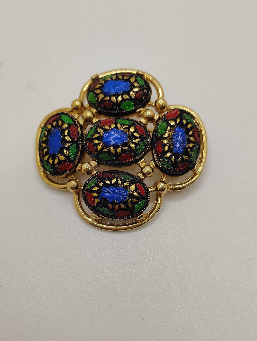 Sarah Coventry Vintage Mosaic Multicolor Brooch